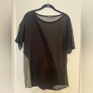 Misguided Mesh and Silk Oversized top Size: unknown, Condition: lightly worn